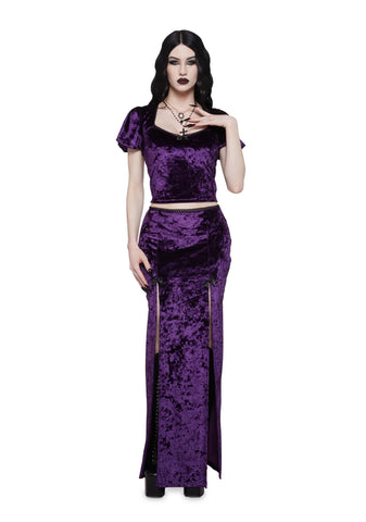Time Stands Still Maxi Skirt - Purple