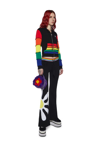 90s Mode Zip-Up Thermal Hoodie