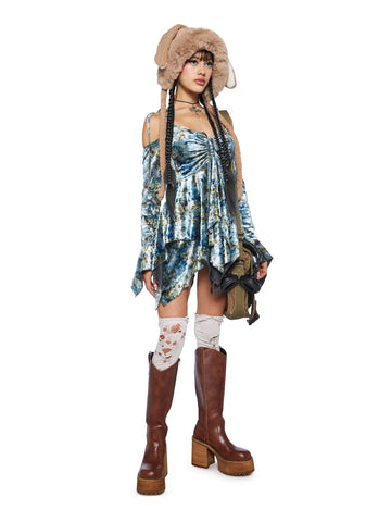 F is For Fairies Handkerchief Dress - Tie Dye Velvet