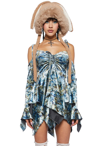 F is For Fairies Handkerchief Dress - Tie Dye Velvet