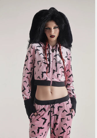 Sweet Bat Behavior Cropped Hoodie