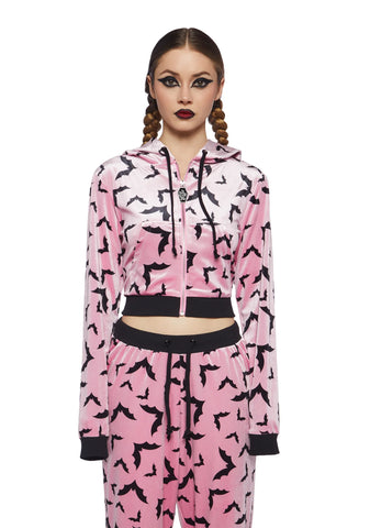 Sweet Bat Behavior Cropped Hoodie