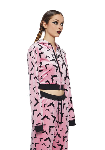 Sweet Bat Behavior Cropped Hoodie