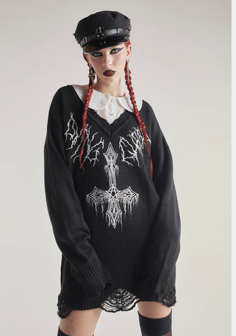 Cryptic Cathedral Distressed Sweater