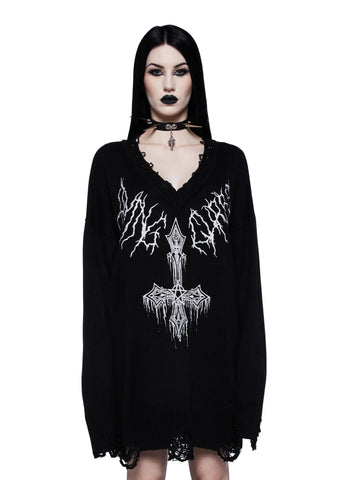 Cryptic Cathedral Distressed Sweater