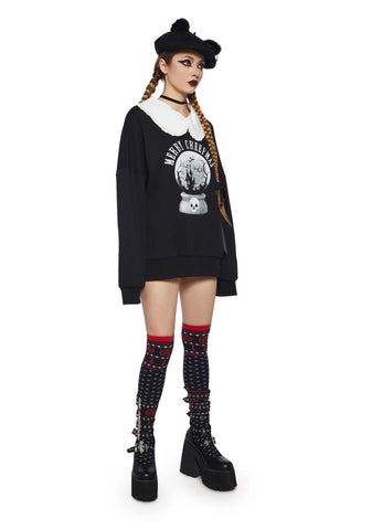 Snowglobe Nightmares Collared Sweatshirt