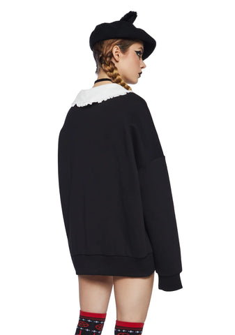 Snowglobe Nightmares Collared Sweatshirt