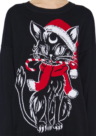 Purrfect Present Oversized Sweater