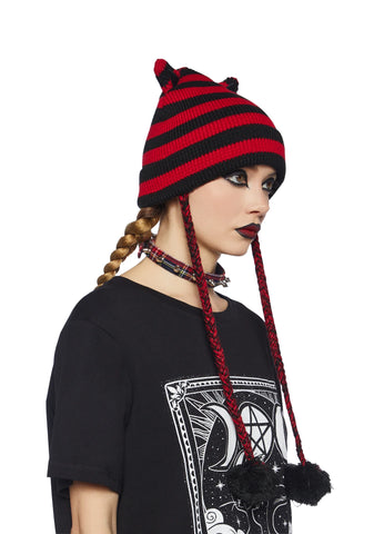 Cat Be Serious Knit Beanie