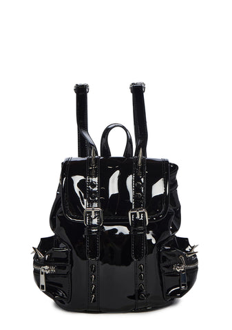 Deathly Bored Plaid Mini Backpack - Patent