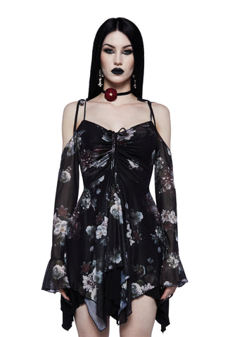 F is For Fairies™ Handkerchief Dress - Dark Floral