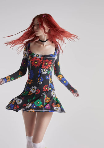Botanic Bliss Mini Dress - Floral