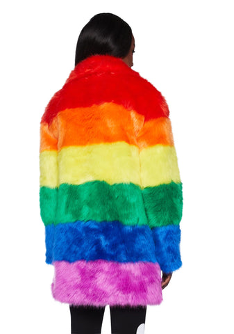 Vivid Vibrations Faux Fur Coat