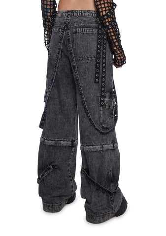 Dual Delight Convertible Jeans - Gray