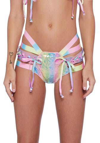 Rude Awakening Lace Up Shorts - Fairy