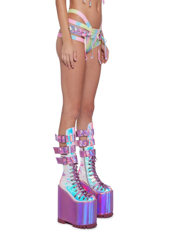 Rude Awakening Lace Up Shorts - Fairy