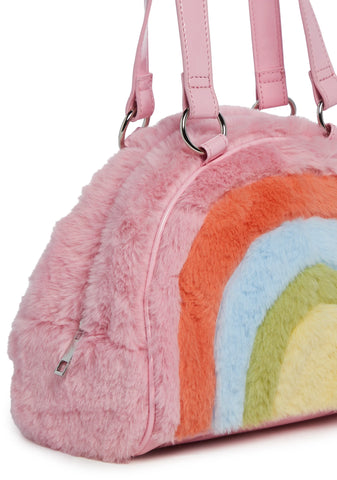 Spectrum Creamsicle Faux Fur Handbag