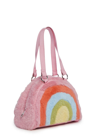 Spectrum Creamsicle Faux Fur Handbag