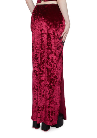 Time Stands Still Maxi Skirt - Burgundy