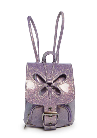 Feeling Good Butterfly Backpack - Purple Glitter