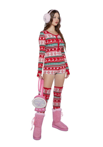 Snowy Soiree Knit Romper
