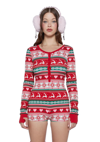 Snowy Soiree Knit Romper