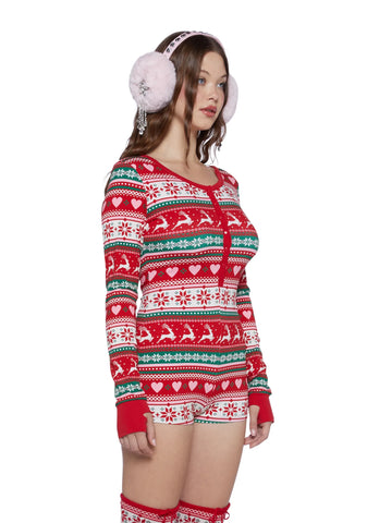Snowy Soiree Knit Romper