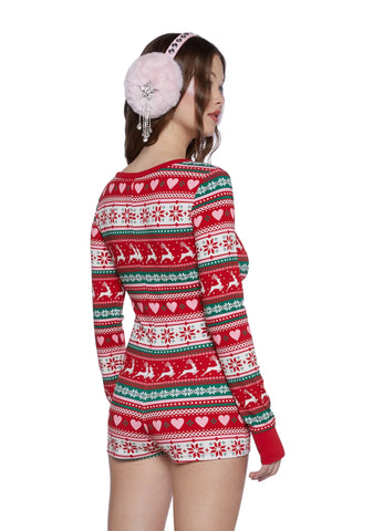 Snowy Soiree Knit Romper