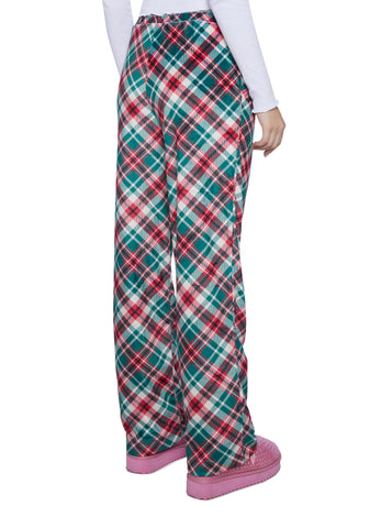 Candy Cane Plaid Sweatpants