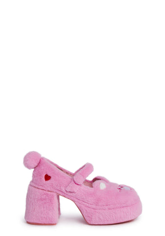Love Alot Platform Mary Janes- Pink