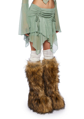 Wild Attraction Mesh Mini Skirt- Green