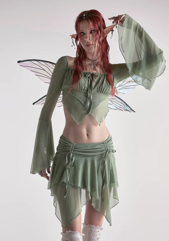 Wild Attraction Mesh Top- Green