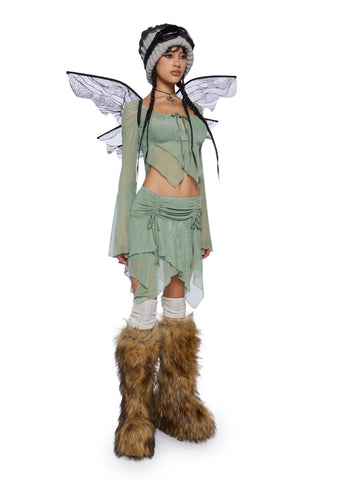 Wild Attraction Mesh Top- Green