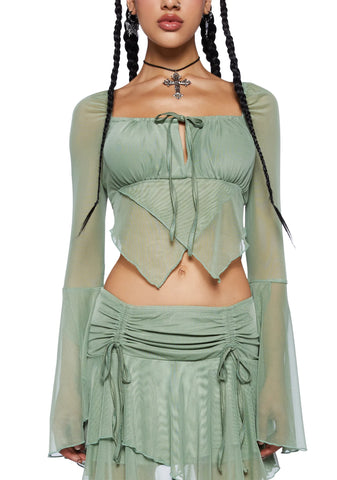 Wild Attraction Mesh Top- Green