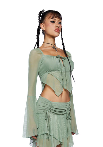 Wild Attraction Mesh Top- Green