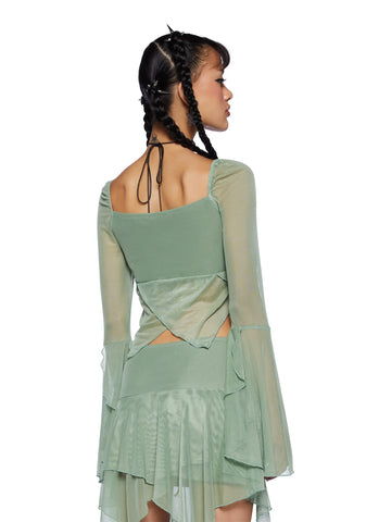 Wild Attraction Mesh Top- Green