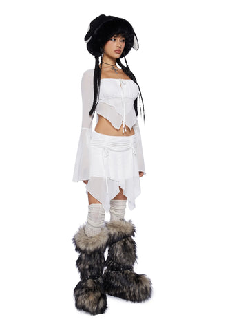 Wild Attraction Mesh Mini Skirt- Off White