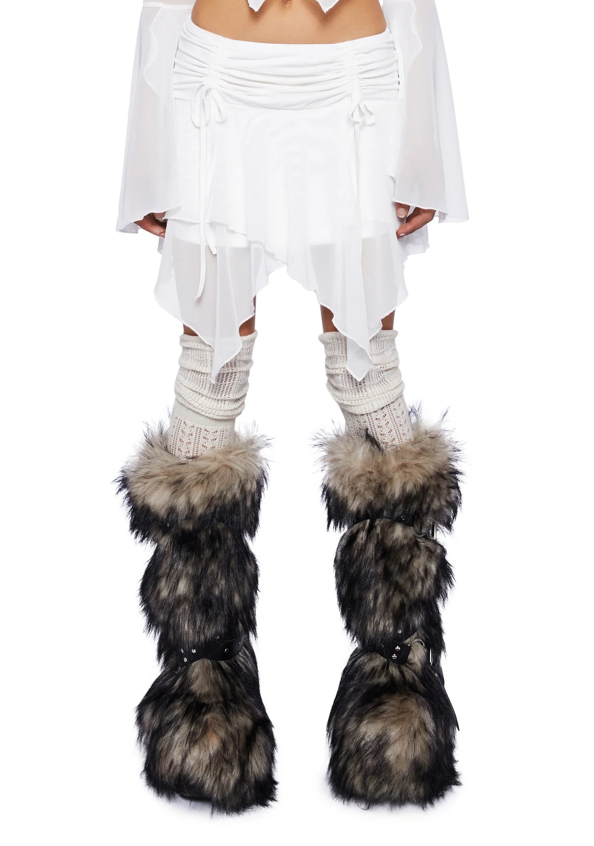 Wild Attraction Mesh Mini Skirt- Off White