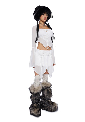 Wild Attraction Mesh Top- Off White