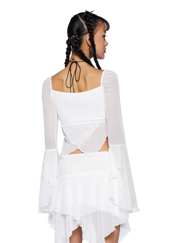 Wild Attraction Mesh Top- Off White