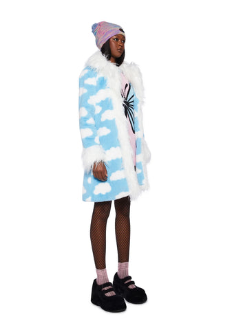 Dreamscape Love Faux Fur Coat