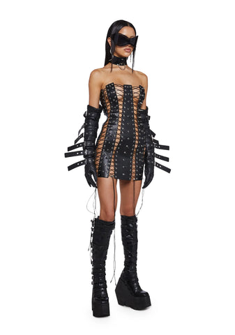 Inferno Lace Up Dress