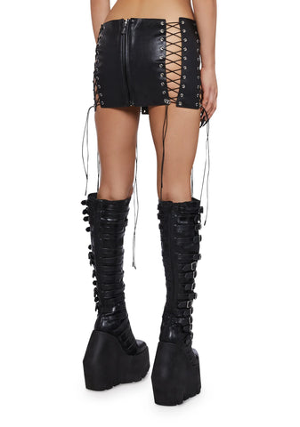 Inferno Lace-Up Mini Skirt