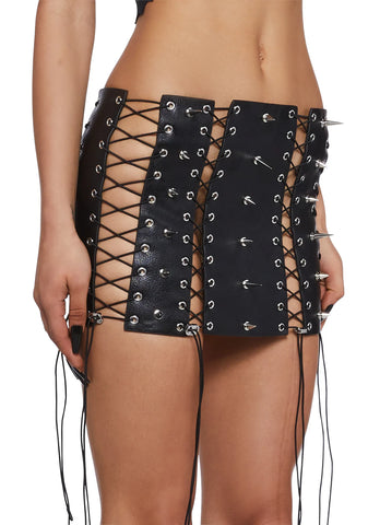 Inferno Lace-Up Mini Skirt