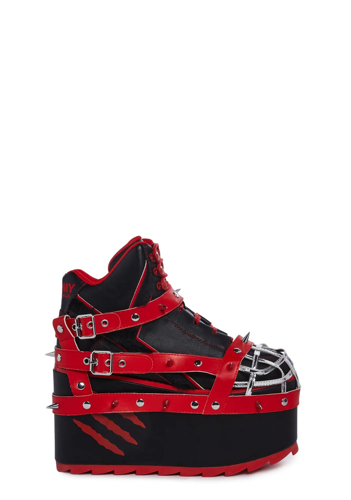 Qozmo Gloomy Bear Platform Sneakers - Red