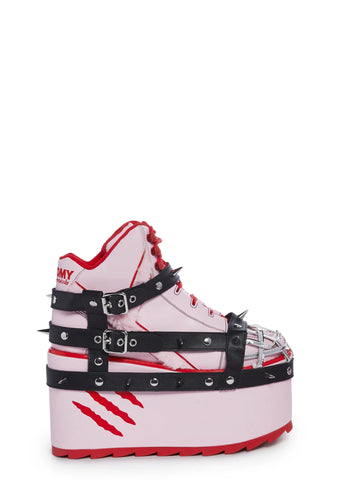 Qozmo Gloomy Bear Platform Sneakers - Pink