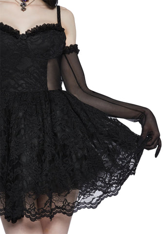 Infinite Love Mesh Dress And Gloves Set