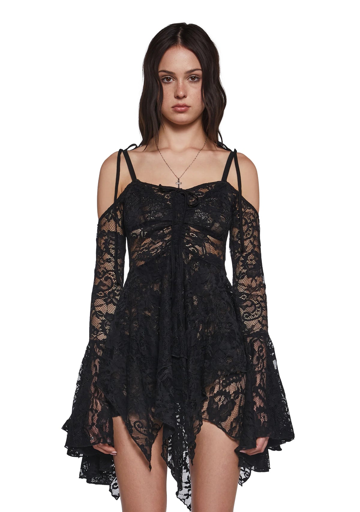 F is For Fairies Handkerchief Dress - Black Lace
