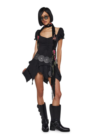 Chasin' Rainbows Mini Dress - Black