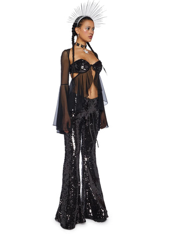 Andromeda Allure Sequin Mesh Top